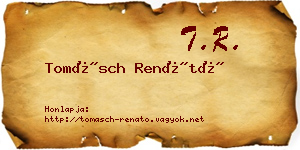 Tomásch Renátó névjegykártya